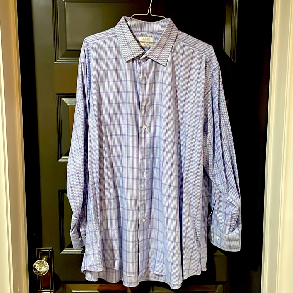 Blue and pink stripe dress shirt